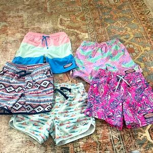 2 Burlebo and 3 Vinyard Vines swim shorts
